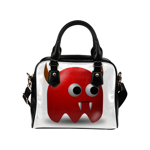 Cute Red Devil Cartoon Shoulder Handbag (Model 1634)