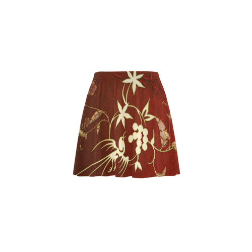 Golden fantasy birds Mini Skating Skirt (Model D36)