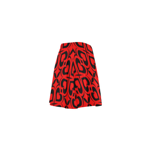 Red Black Heart Lattice Mini Skating Skirt (Model D36)