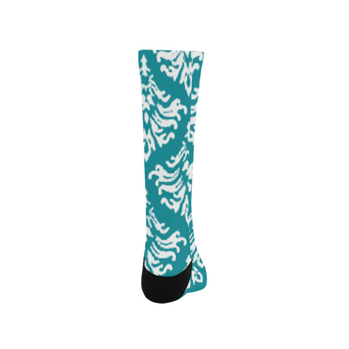 Turquoise Damask Trouser Socks