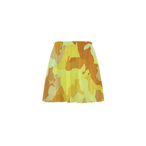 camouflage yellow Mini Skating Skirt (Model D36)