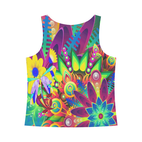 Abstract Pop Neon Fantasy All Over Print Tank Top for Women (Model T43)