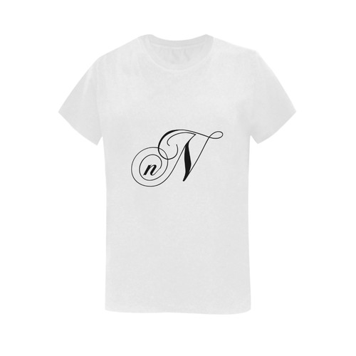Alphabet N - Jera Nour Women's T-Shirt in USA Size (Two Sides Printing)
