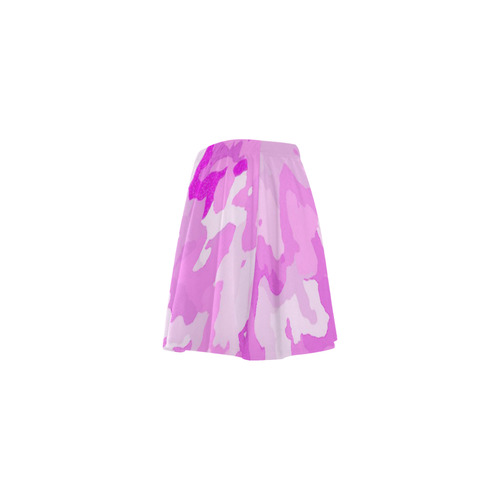 camouflage soft pink Mini Skating Skirt (Model D36)