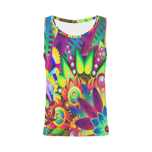 Abstract Pop Neon Fantasy All Over Print Tank Top for Women (Model T43)