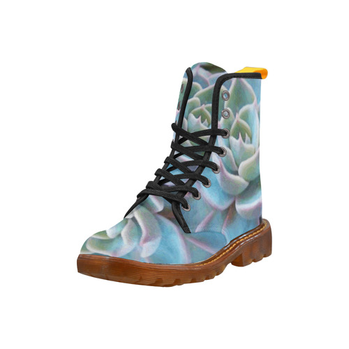 Watercolor Peacock Succulentt Painting Martin Boots For Women Model 1203H