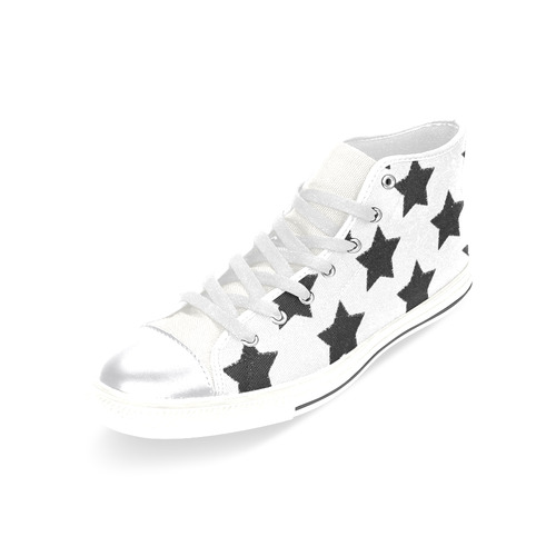 Star Pattern Women's Classic High Top Canvas Shoes (Model 017)