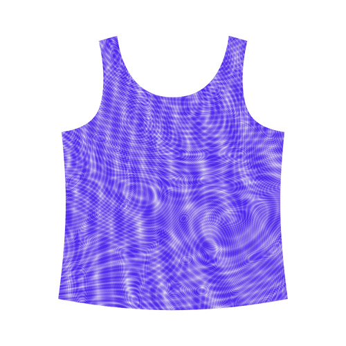 abstract moire blue All Over Print Tank Top for Women (Model T43)