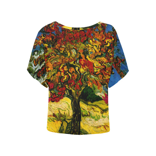 Van Gogh Mulberry Tree Women's Batwing-Sleeved Blouse T shirt (Model T44)