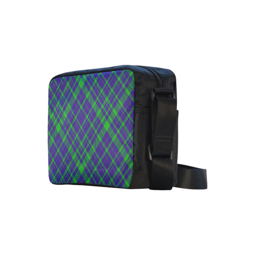 Diagonal Green & Purple Plaid Modern Style Classic Cross-body Nylon Bags (Model 1632)