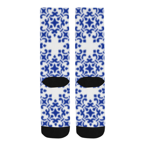 Sapphire Blue Damask Trouser Socks