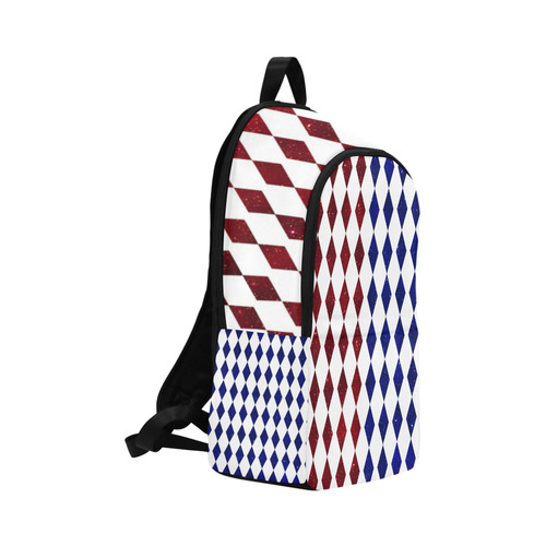 Sparkle Blue And Red Harlequin Pattern Fabric Backpack for Adult (Model 1659)