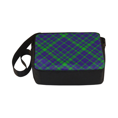 Diagonal Green & Purple Plaid Modern Style Classic Cross-body Nylon Bags (Model 1632)