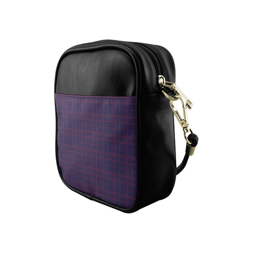 Purple Plaid Rock Style Sling Bag (Model 1627)