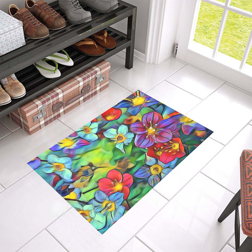 Amazing Floral 29B by FeelGood Azalea Doormat 24" x 16" (Sponge Material)