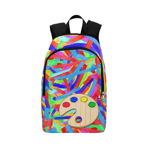 Colorful Finger Painting  with Artists Palette Fabric Backpack for Adult (Model 1659)