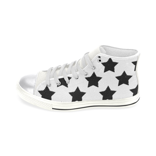 Star Pattern Women's Classic High Top Canvas Shoes (Model 017)