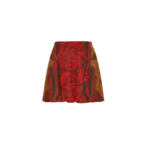 The red chinese dragon Mini Skating Skirt (Model D36)