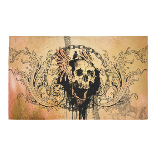 Amazing skull with wings Azalea Doormat 30" x 18" (Sponge Material)