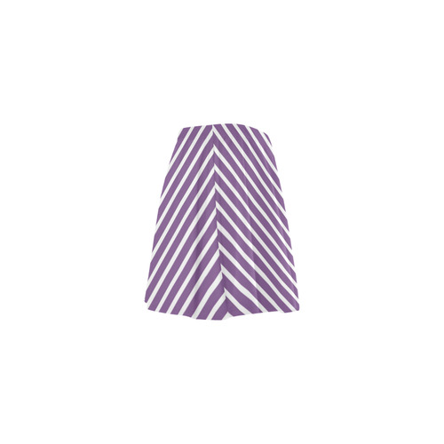 Purple White Candy Striped Mini Skating Skirt (Model D36)
