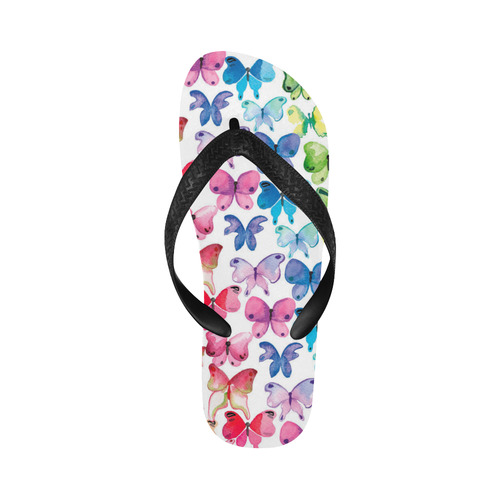 Rainbow Butterflies Flip Flops for Men/Women (Model 040)