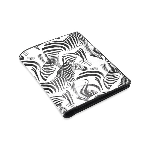 Black & White Zebra Stripes Men's Leather Wallet (Model 1612)