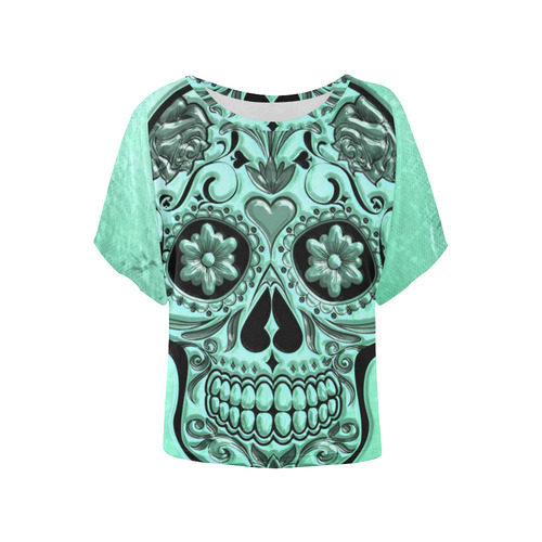 Skull20170485_by_JAMColors Women's Batwing-Sleeved Blouse T shirt (Model T44)