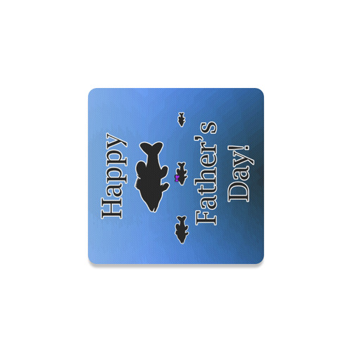 Father's Day Fish Square Coaster