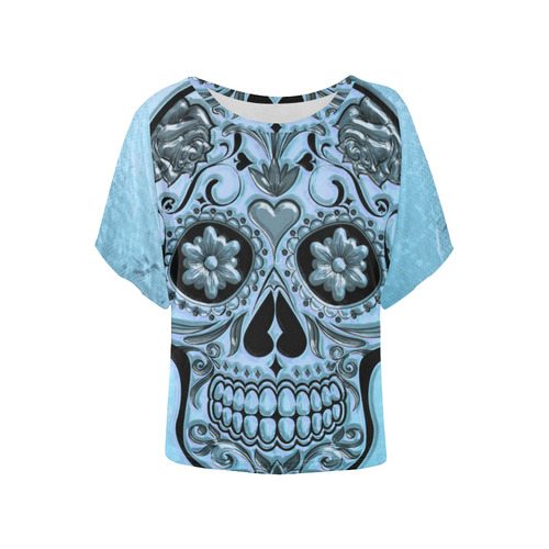 Skull20170486_by_JAMColors Women's Batwing-Sleeved Blouse T shirt (Model T44)