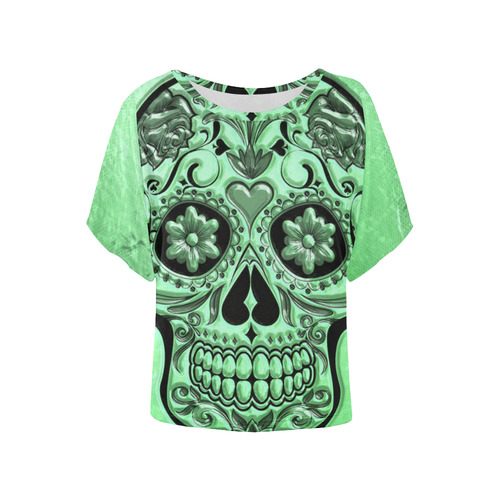 Skull20170484_by_JAMColors Women's Batwing-Sleeved Blouse T shirt (Model T44)