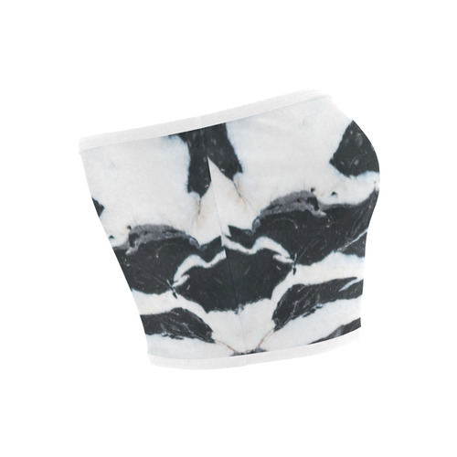 Black and white marble stone texture Bandeau Top