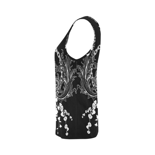 White crow with flowers All Over Print Tank Top for Women (Model T43)