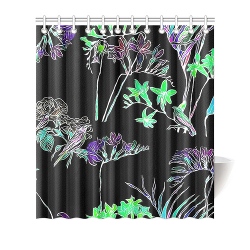 Flowers and Birds C by JamColors Shower Curtain 66"x72"