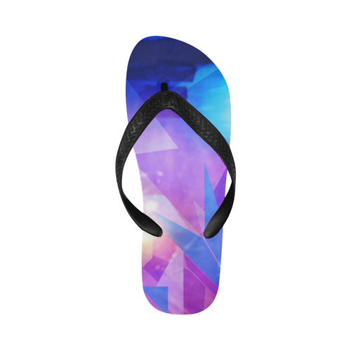 Purple Abstract Triangles Flip Flops for Men/Women (Model 040)