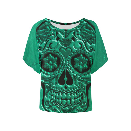 Skull20170477_by_JAMColors Women's Batwing-Sleeved Blouse T shirt (Model T44)