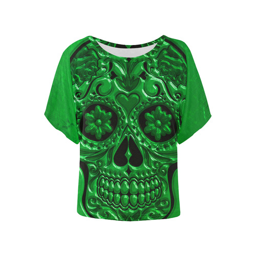 Skull20170476_by_JAMColors Women's Batwing-Sleeved Blouse T shirt (Model T44)