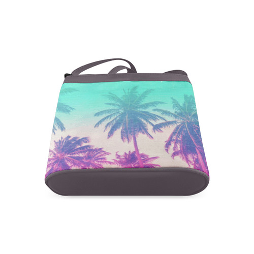 Palm Trees Green Pink Tropical Crossbody Bags (Model 1613)