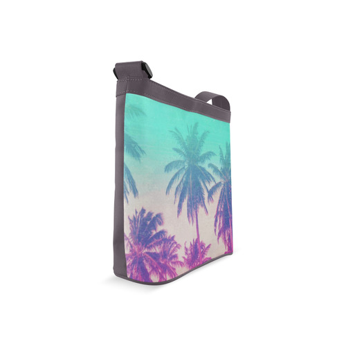 Palm Trees Green Pink Tropical Crossbody Bags (Model 1613)