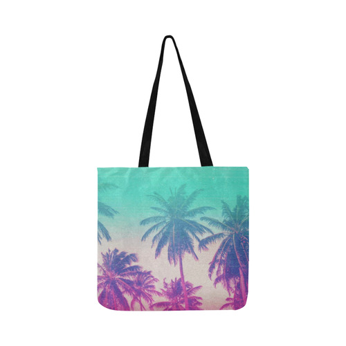 Palm Trees Green Pink Tropical Reusable Shopping Bag Model 1660 (Two sides)