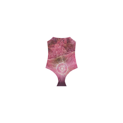 Pink and white stone texture Strap Swimsuit ( Model S05)