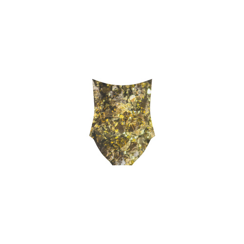 Golden stone texture Strap Swimsuit ( Model S05)