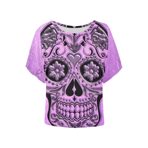 Skull20170489_by_JAMColors Women's Batwing-Sleeved Blouse T shirt (Model T44)