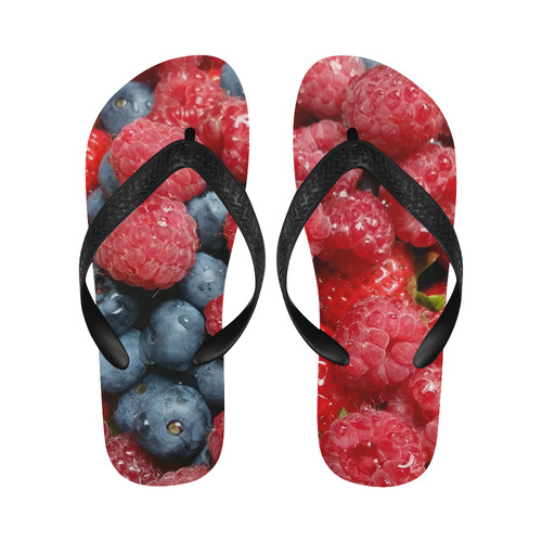 Red Berry Mix Flip Flops for Men/Women (Model 040)