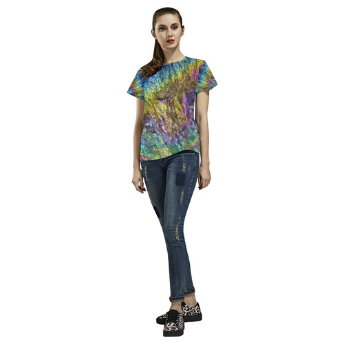 Colorful stone texture All Over Print T-Shirt for Women (USA Size) (Model T40)