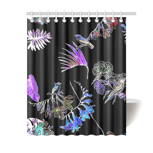 Flowers and Birds A by JamColors Shower Curtain 60"x72"