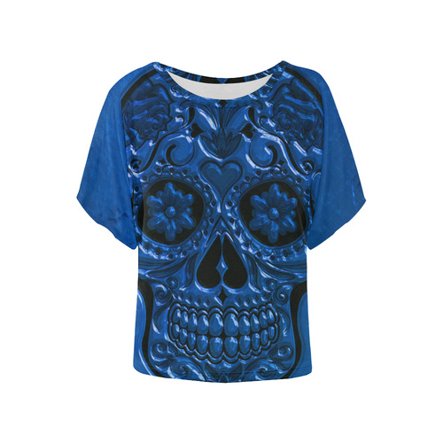 Skull20170479_by_JAMColors Women's Batwing-Sleeved Blouse T shirt (Model T44)