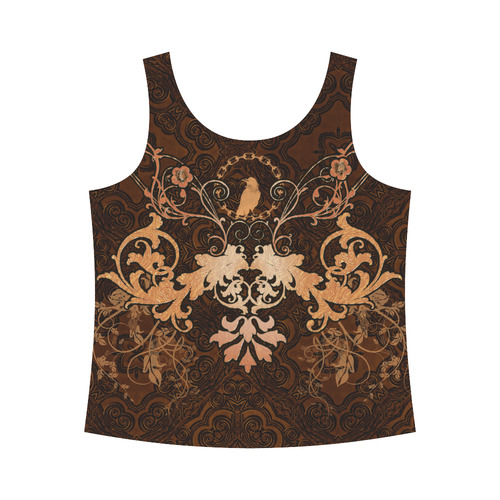 Floral design with crow All Over Print Tank Top for Women (Model T43)