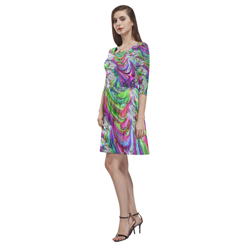 gorgeous Fractal 175 A by JamColors Tethys Half-Sleeve Skater Dress(Model D20)