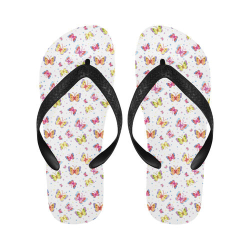 Watercolor Butterflies Flip Flops for Men/Women (Model 040)