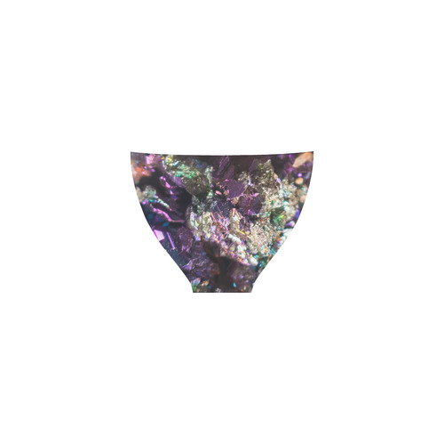 Purple green and blue crystal stone texture Custom Bikini Swimsuit (Model S01)